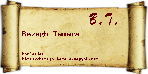 Bezegh Tamara névjegykártya